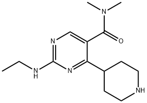 2-(ethylamino)-N,N-dimethyl-4-(piperidin-4-yl)pyrimidine-5-carboxamide,1398510-77-4,结构式
