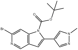 t-butyl 6-bromo-2-(1-methyl-1H-pyrazol-4-yl)-1H-pyrrolo[3,2-c]pyridine-1-carboxylate Structure
