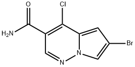 6-bromo-4-chloropyrrolo[1,2-b]pyridazine-3-carboxamide 化学構造式