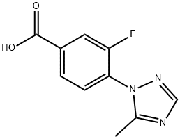 3-Fluoro-4-(5-methyl-1H-1,2,4-triazol-1-yl)benzoic acid,1400706-94-6,结构式