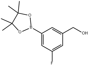 (3-fluoro-5-(4,4,5,5-tetramethyl-1,3,2-dioxaborolan-2-yl)phenyl)methanol Structure