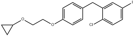 1-chloro-2-(4-(2-cyclopropoxyethoxy)benzyl)-4-iodobenzene 化学構造式