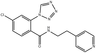 4-chloro-N-[2-(pyridin-4-yl)ethyl]-2-(1H-tetrazol-1-yl)benzamide 结构式