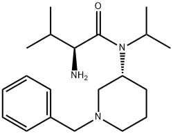 (S)-2-Amino-N-((R)-1-benzyl-piperidin-3-yl)-N-isopropyl-3-methyl-butyramide Struktur