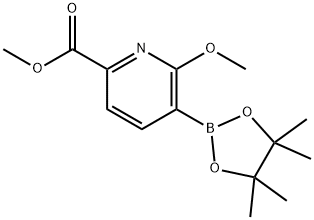 Methyl 6-methoxy-5-(4,4,5,5-tetramethyl-1,3,2-dioxaborolan-2-yl)picolinate Struktur