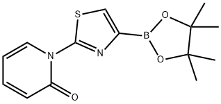 1-(4-(4,4,5,5-四甲基-1,3,2-二氧硼杂环戊烷-2-基)噻唑-2-基)吡啶-2(1H)-酮, 1402174-23-5, 结构式