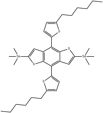 4,8-Bis-(5-hexyl-thiophen-2-yl)-2,6-bis-trimethylstannanyl-1,5-dithia-s-indacene, 1403984-36-0, 结构式