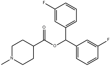 Bis(3-fluorophenyl)methyl 1-methylpiperidine-4-carboxylate Struktur