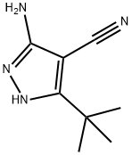 3-amino-5-(tert-butyl)-1H-pyrazole-4-carbonitrile 化学構造式