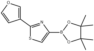 2-(furan-3-yl)-4-(4,4,5,5-tetramethyl-1,3,2-dioxaborolan-2-yl)thiazole,1416263-21-2,结构式