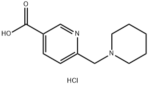 6-((piperidin-1-yl)methyl)pyridine-3-carboxylic acid hydrochloride Struktur
