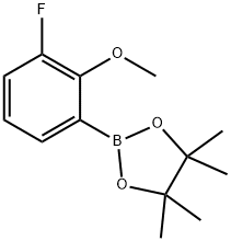 2-(3-Fluoro-2-methoxyphenyl)-4,4,5,5-tetramethyl-1,3,2-dioxaborolane 化学構造式