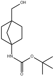 tert-butyl 4-(hydroxymethyl)bicyclo[2.2.1]heptan-1-ylcarbamate Struktur