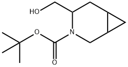 tert-butyl 4-(hydroxymethyl)-3-aza-bicyclo[4.1.0]heptane-3-carboxylate 化学構造式