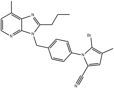 5-Bromo-4-methyl-1-(4-((7-methyl-2-propyl-3H-imidazo[4,5-b]pyridin-3-yl)methyl)phenyl)-1H-pyrrole-2-carbonitrile,142016-06-6,结构式