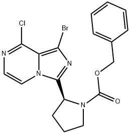 (S)-benzyl 2-(1-bromo-8-chloroimidazo[1,5-a]pyrazin-3-yl)pyrrolidine-1-carboxylate Structure