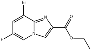 8-Bromo-6-fluoro-imidazo[1,2-a]pyridine-2-carboxylic acid ethyl ester 化学構造式