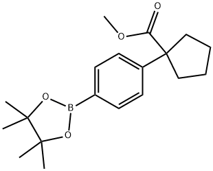 methyl 1-(4-(4,4,5,5-tetramethyl-1,3,2-dioxaborolan-2-yl)phenyl)cyclopentanecarboxylate Struktur
