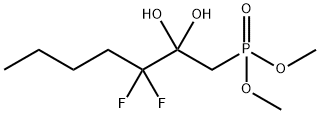Dimethyl (2,2-dihydroxy-3,3-difluoro-2-oxoheptyl)phosphonate 化学構造式