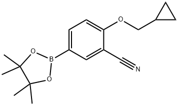 2-(cyclopropylmethoxy)-5-(4,4,5,5-tetramethyl-1,3,2-dioxaborolan-2-yl)benzonitrile 化学構造式