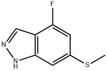 4-Fluoro-6-(methylthio)-1H-indazole Struktur