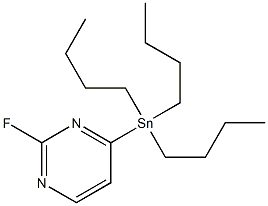 2-fluoro-4-(tributylstannyl)pyrimidine 化学構造式