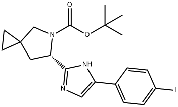 tert-butyl(S)-6-(4-(4-iodophenyl)-1H-imidazol-2-yl)-5-azaspiro[2.4]heptane-5-carboxylate Struktur