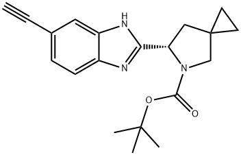 tert-butyl(S)-6-(6-ethynyl-1H-benzo[d]imidazol-2-yl)-5-azaspiro[2.4]heptane-5-carboxylate Structure