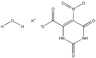 5-硝基-2,6-二氧代-1,2,3,6-四氢嘧啶-4-羧酸钾水合物 结构式