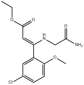 ethyl(Z)-3-((2-amino-2-oxoethyl)amino)-3-(5-chloro-2-methoxyphenyl)acrylate Structure