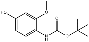 tert-butyl 4-hydroxy-2-methoxyphenylcarbamate 化学構造式