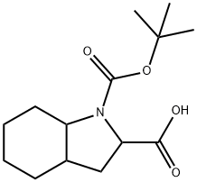 octahydro-1H-Indole-1,2-dicarboxylic acid 1-(1,1-dimethylethyl) ester Struktur