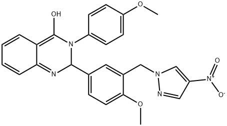 1442077-53-3 2-(4-methoxy-3-((4-nitro-1H-pyrazol-1-yl)methyl)phenyl)-3-(4-methoxyphenyl)-2,3-dihydroquinazolin-4-ol