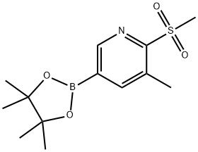 3-methyl-5-(4,4,5,5-tetramethyl-1,3,2-dioxaborolan-2-yl)-2-(methylsulfonyl)pyridine 化学構造式