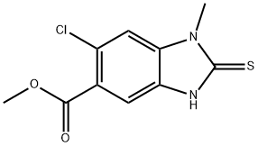 Methyl 6-chloro-2-mercapto-1-methyl-1H-benzo[d]imidazole-5-carboxylate Struktur