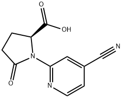 (S)-1-(4-cyanopyridin-2-yl)-5-oxopyrrolidine-2-carboxylicacid 化学構造式