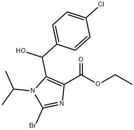 2-bromo-5-[(4-chlorophenyl)-hydroxy-methyl]-1-isopropyl-1H-imidazole-4-carboxylic acid ethyl ester|2-溴-5-((4-氯苯基)(羟基)甲基)-1-异丙基-1H-咪唑-4-羧酸乙酯