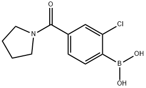 2-Chloro-4-(1-pyrrolidinylcarbonyl)phenylboronic acid Structure