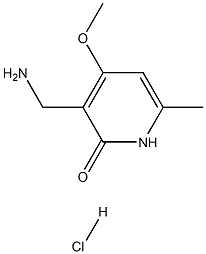 2(1H)-Pyridinone, 3-(aminomethyl)-4-methoxy-6-methyl-, hydrochloride Struktur