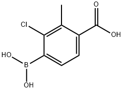 4-羧基-2-氯-3-甲基苯基硼酸,1451391-31-3,结构式