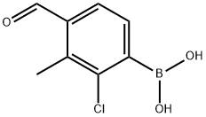 2-Chloro-4-formyl-3-methylphenylboronic acid 化学構造式