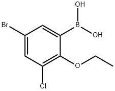 5-Bromo-3-chloro-2-ethoxyphenylboronic acid 化学構造式