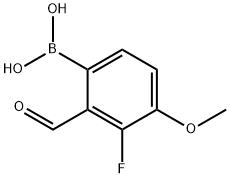 3-氟-2-醛基-4-甲氧基苯硼酸, 1451392-03-2, 结构式