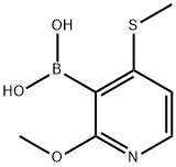2-Methoxy-4-(methylthio)pyridine-3-boronic acid 化学構造式