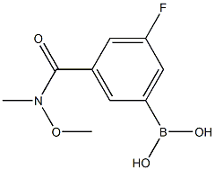 3-(N,O-Dimethylhydroxylaminocarbonyl)-5-fluorophenylboronic acid Structure