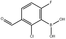 2-氯-3-醛基-6-氟苯硼酸, 1451392-95-2, 结构式