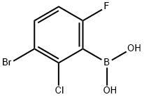 3-溴-2-氯-6-氟苯硼酸 结构式