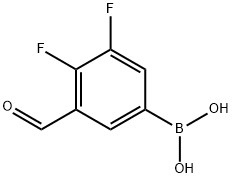 3,4-Difluoro-5-formylphenylboronic acid 结构式