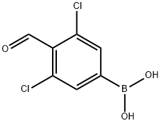 3,5-二氯-4-甲酰基苯基硼酸 结构式