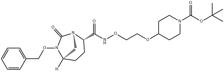 tert-butyl 4-(2-(((2S,5R)-6-(benzyloxy)-7-oxo-1,6-diazabicyclo[3.2.1]octane-2-carboxamido)oxy)ethoxy)piperidine-1-carboxylate|阿维巴坦中间体15